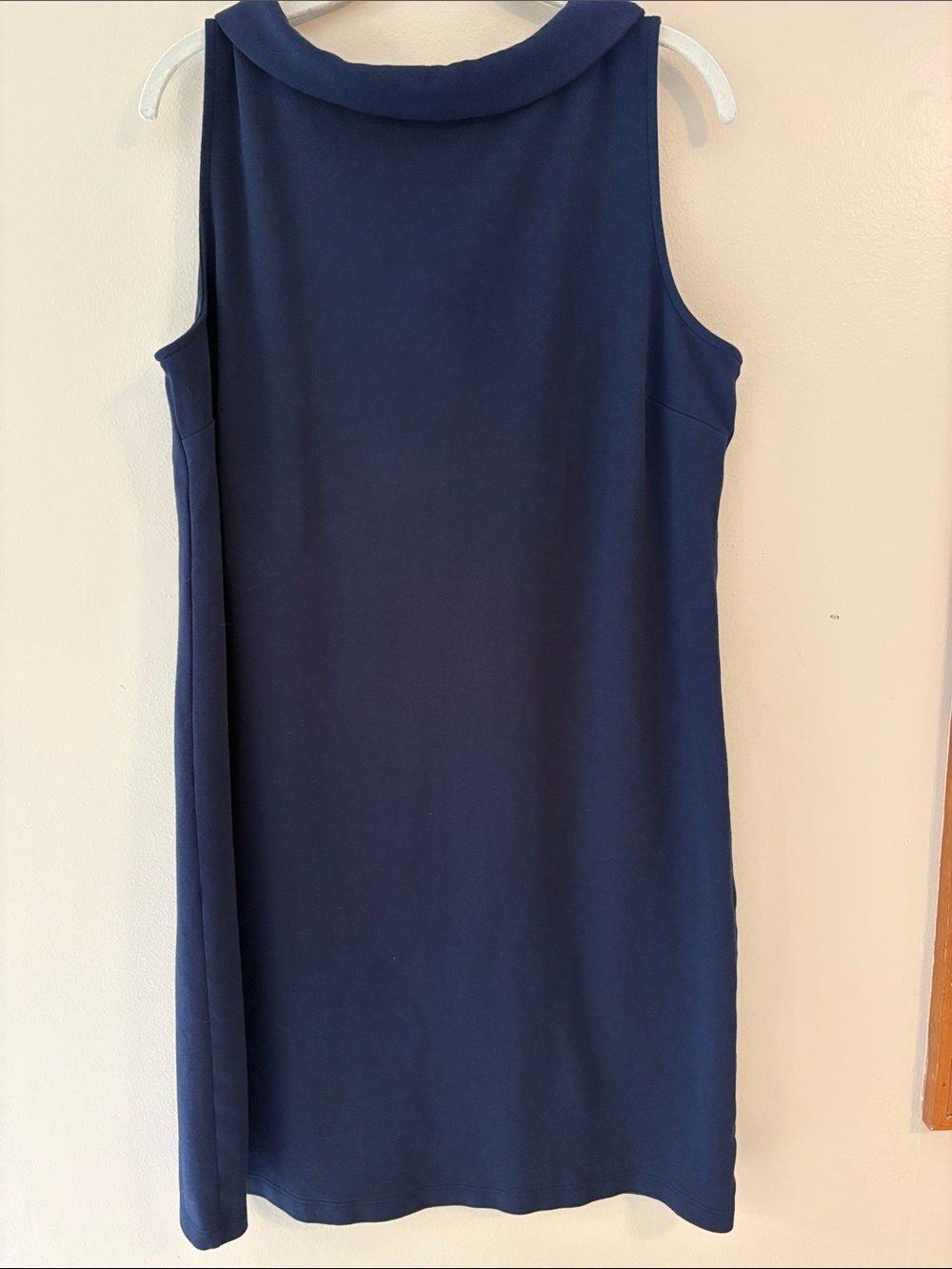 Title: Talbots Petite XL Navy 100% Cotton Sleeveless Shift Dress Soft Knit